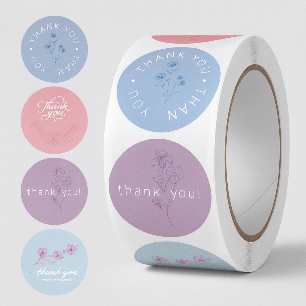 thank you stickers (variety pack) 1in round | Shipping Supplies NEW